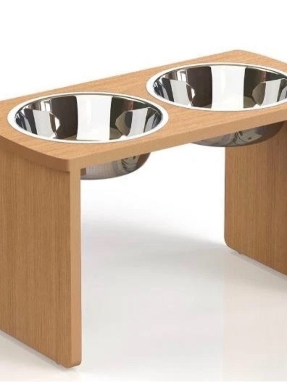 Elevated Double Pet Bowl Stand with Stainless Steel Bowls